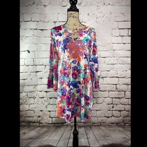Bright Multi color tunic top